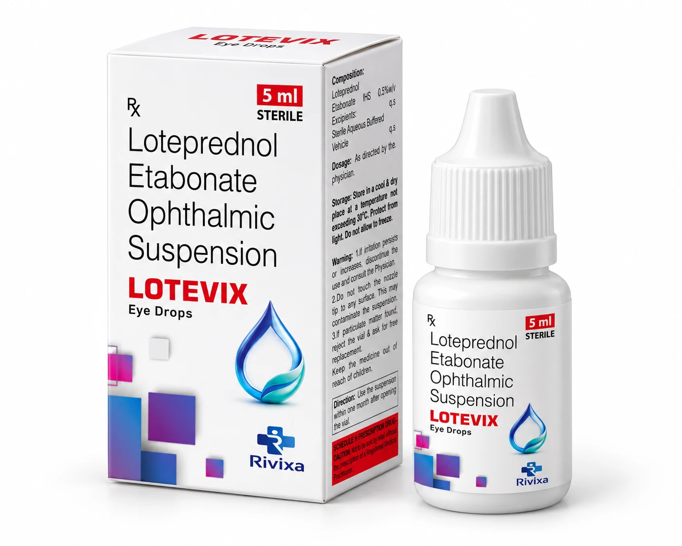 LOTEVIX eye drops — illustrative carton and bottle presentation