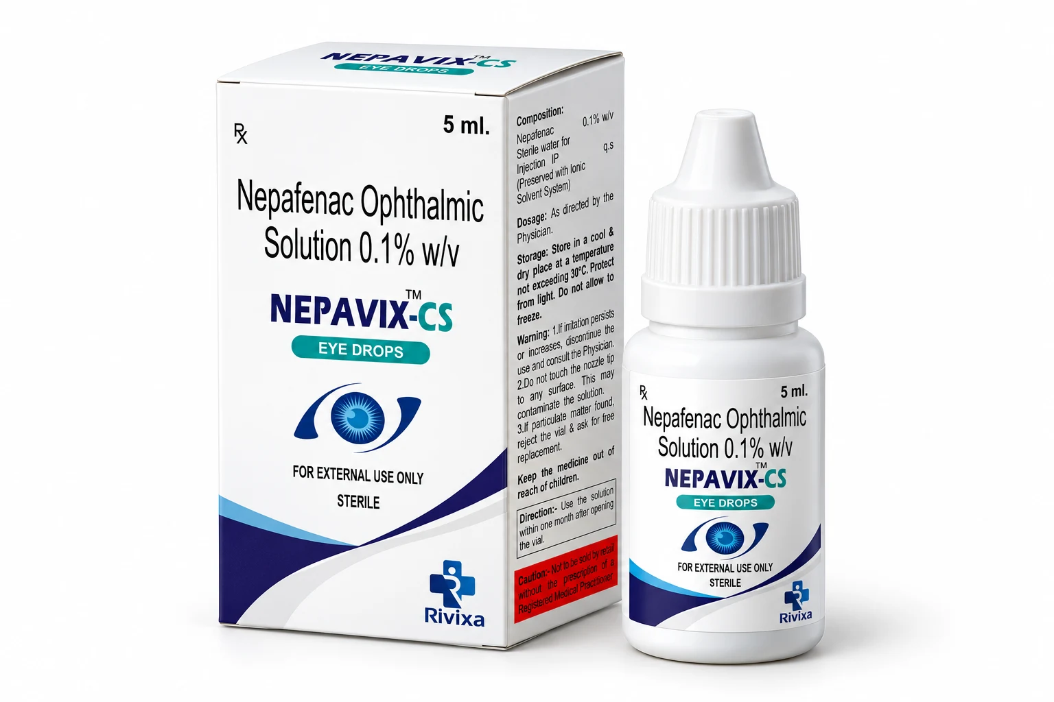 NEPAVIX-CS eye drops — illustrative carton and bottle presentation